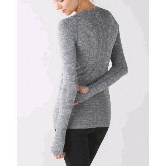Lululemon Swiftly Tech Long Sleeve Top Gray Size 10 Running Yoga Gym EUC - Picture 2 of 13